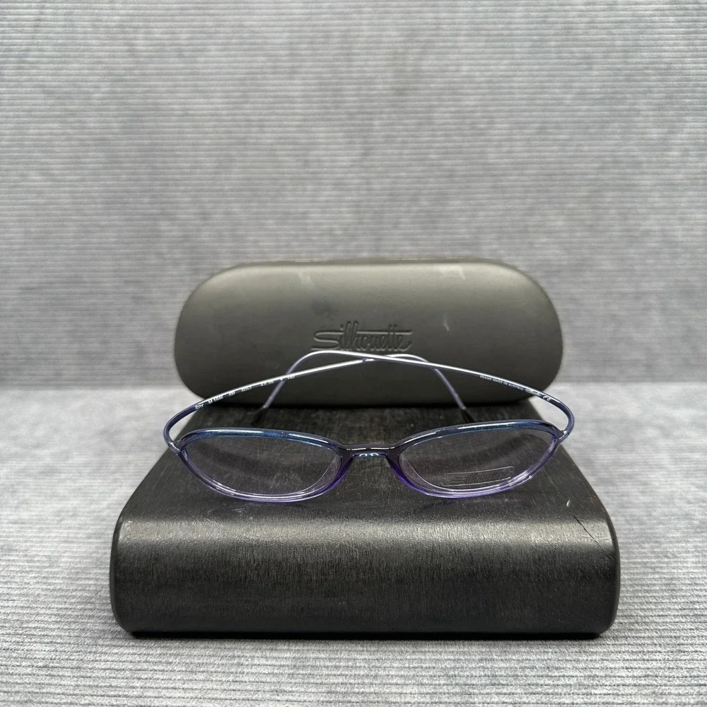 Silhouette SPX M 1946 Eyeglasses Purple Blue Oval Frames Austria 47-15-140
